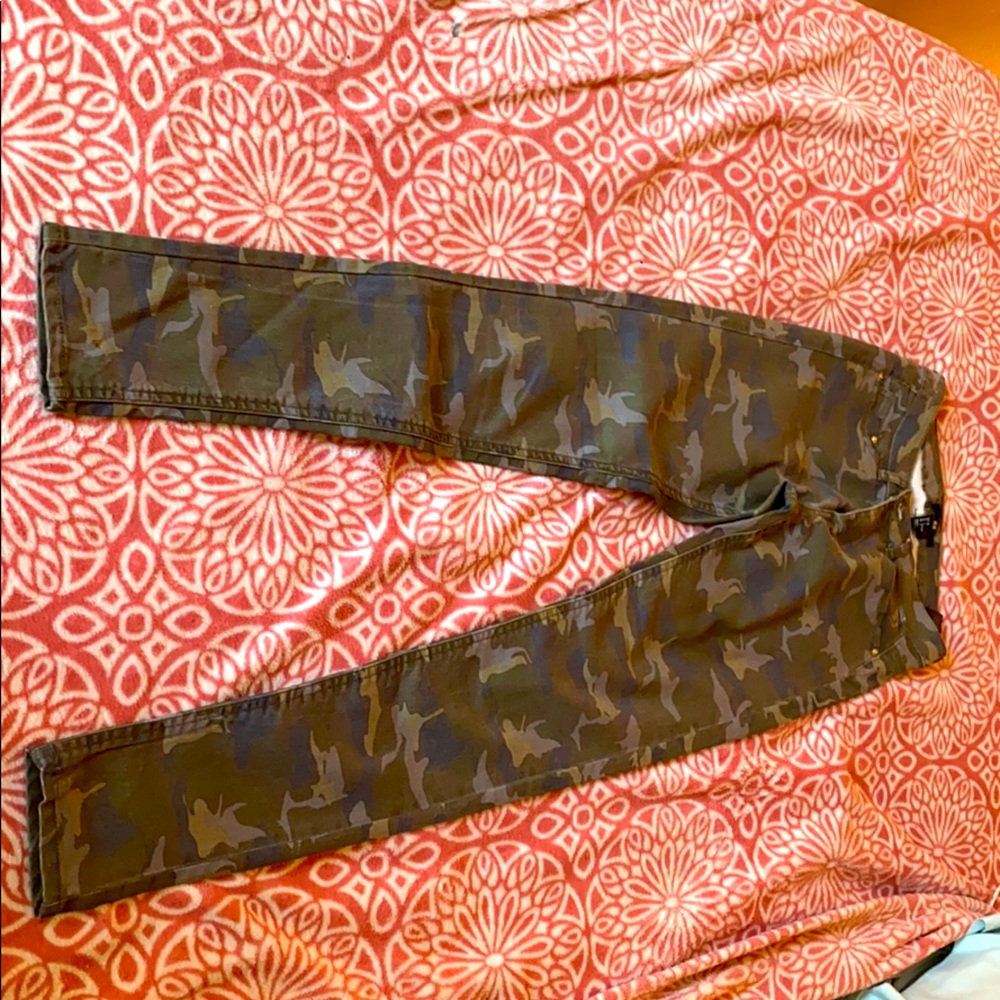 Camo print jeans